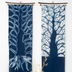 Tentures murales en indigo naturel et shibori